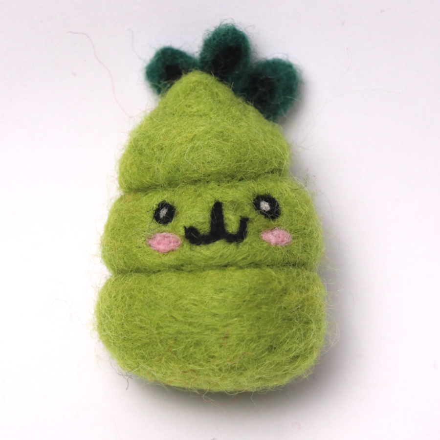 Cute Fuzzy Green Swirl Plush | Kawaii Abstract Character Toy | Handmade Felt Soft Decor | Unique Cute Gift