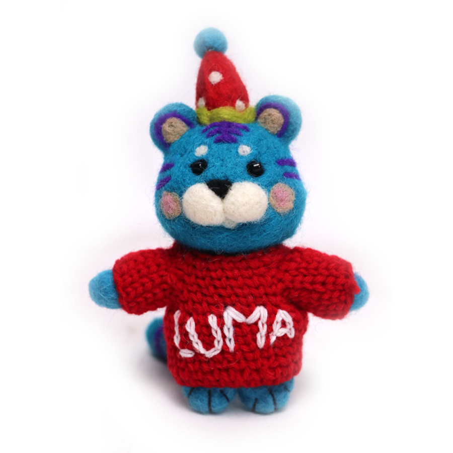 Handmade Felt Blue Tiger | Cute Mini Tiger Plush | Kawaii Animal Toy | Small Soft Decor | Unique Handmade Gift